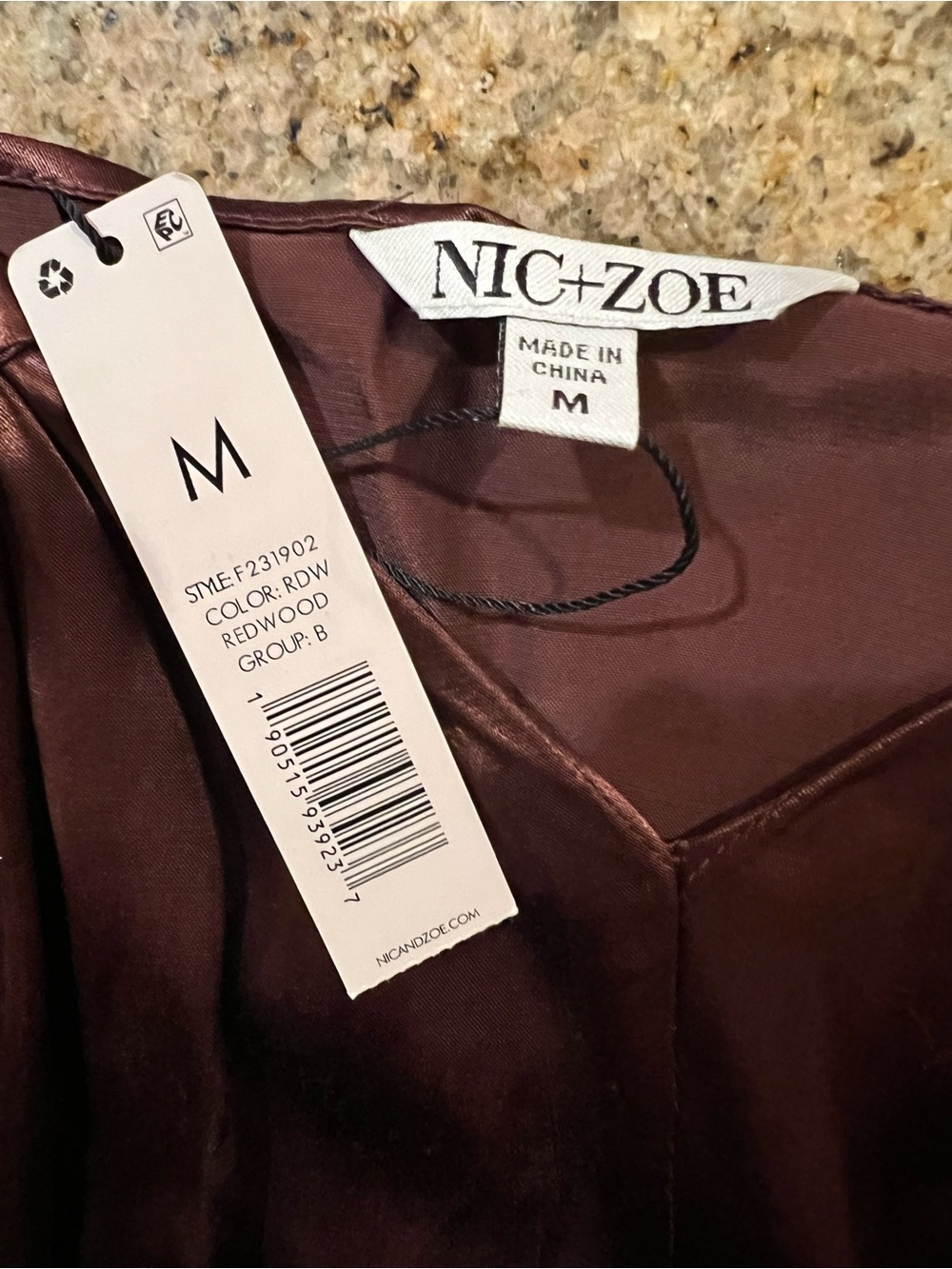 NIC+ZOE Redwood Satin Midi Slip Dress Size Medium $168 Retail NWT - Picture 6 of 10